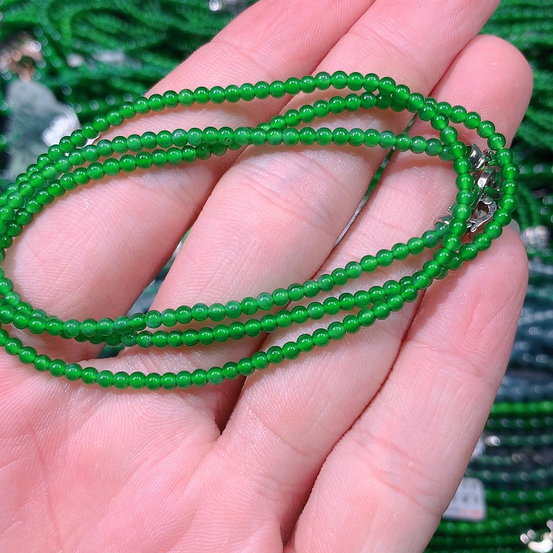 翡翠项链未镶嵌天然