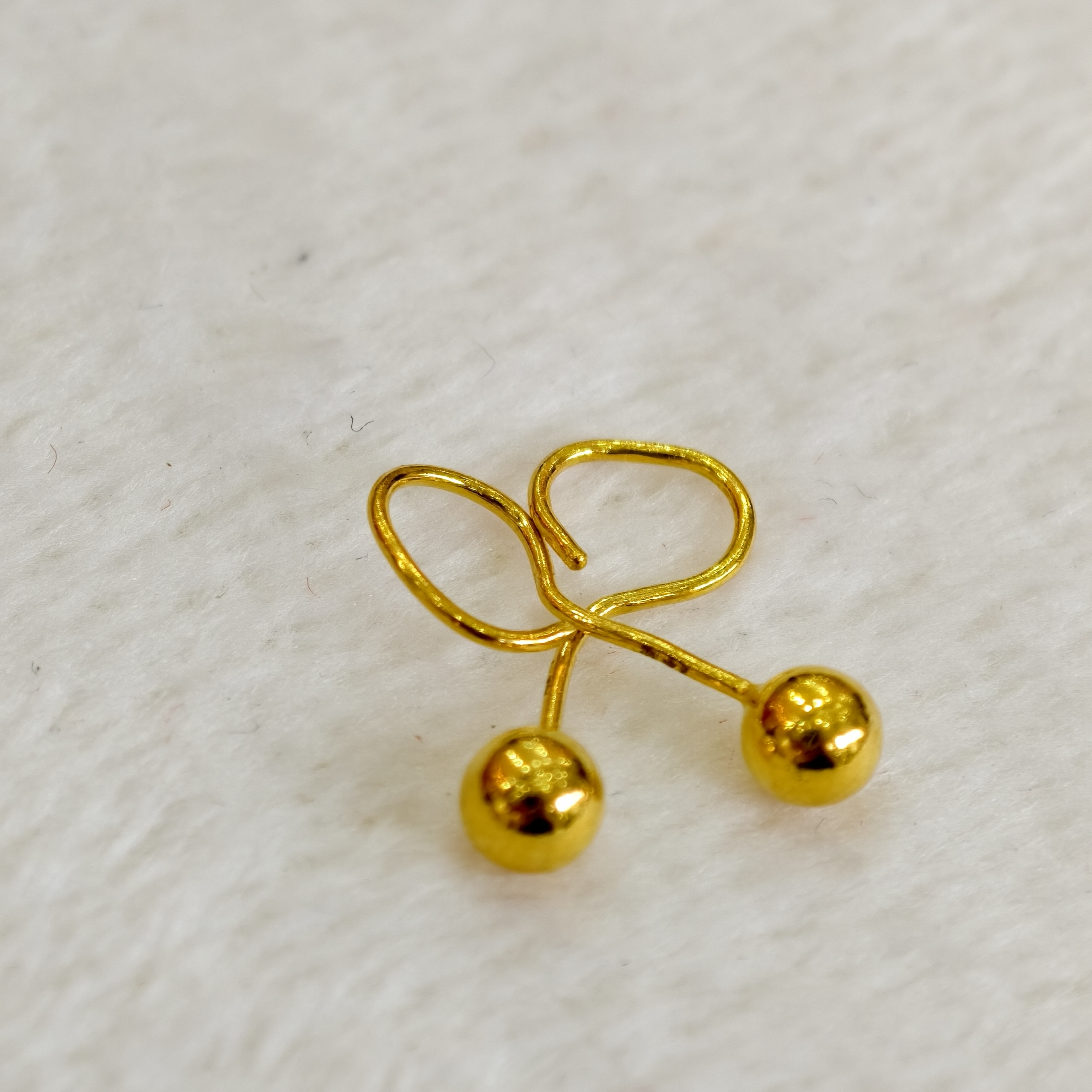 足金 素款亮面耳钉