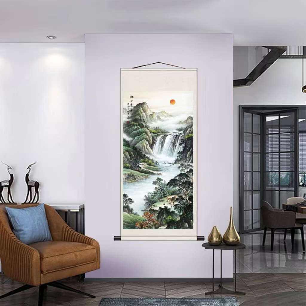 《旭日东升》180*72CM玄关走廊客厅书房茶室办公室高档挂画