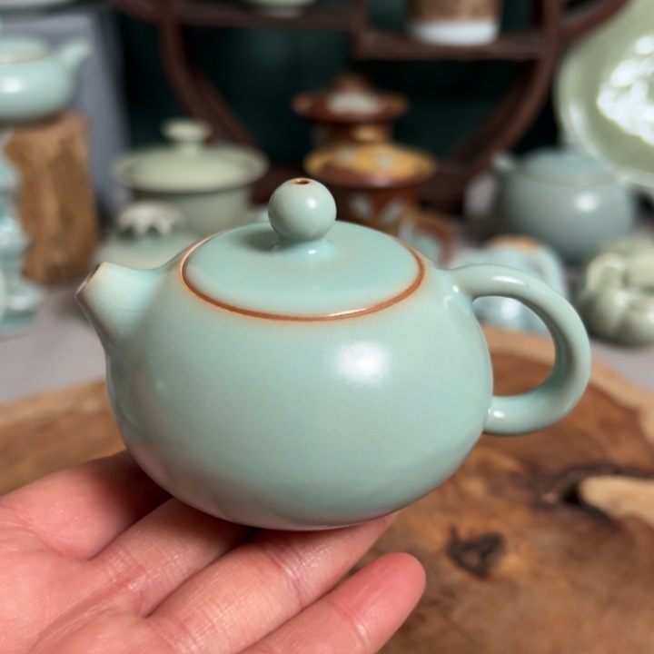 杯仿古釉手工西施壶微瑕