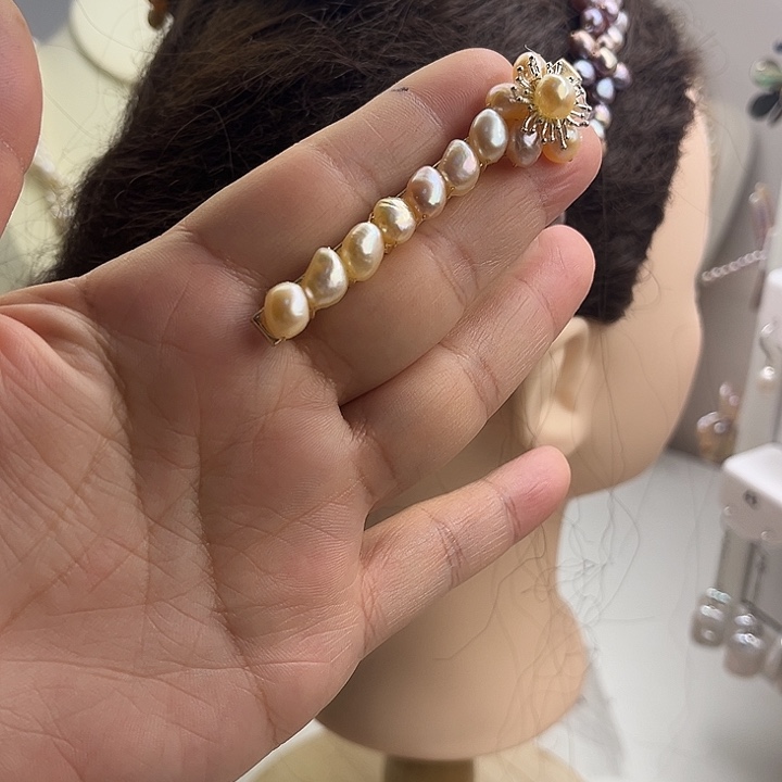 未镶嵌发夹淡水珍珠