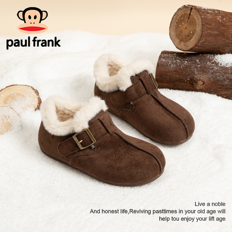 大嘴猴加绒雪地靴女冬季户外防寒防水勃肯鞋轻便软底加厚保暖棉鞋