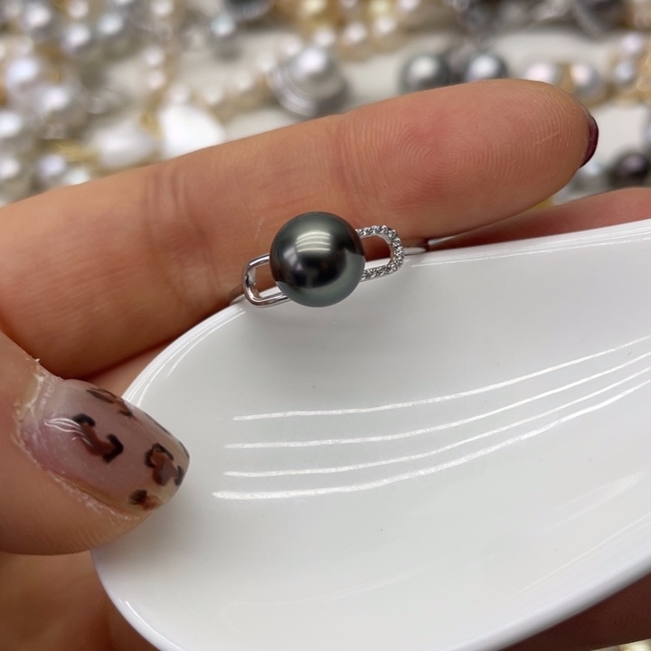 海水珍珠戒指银S925镶嵌