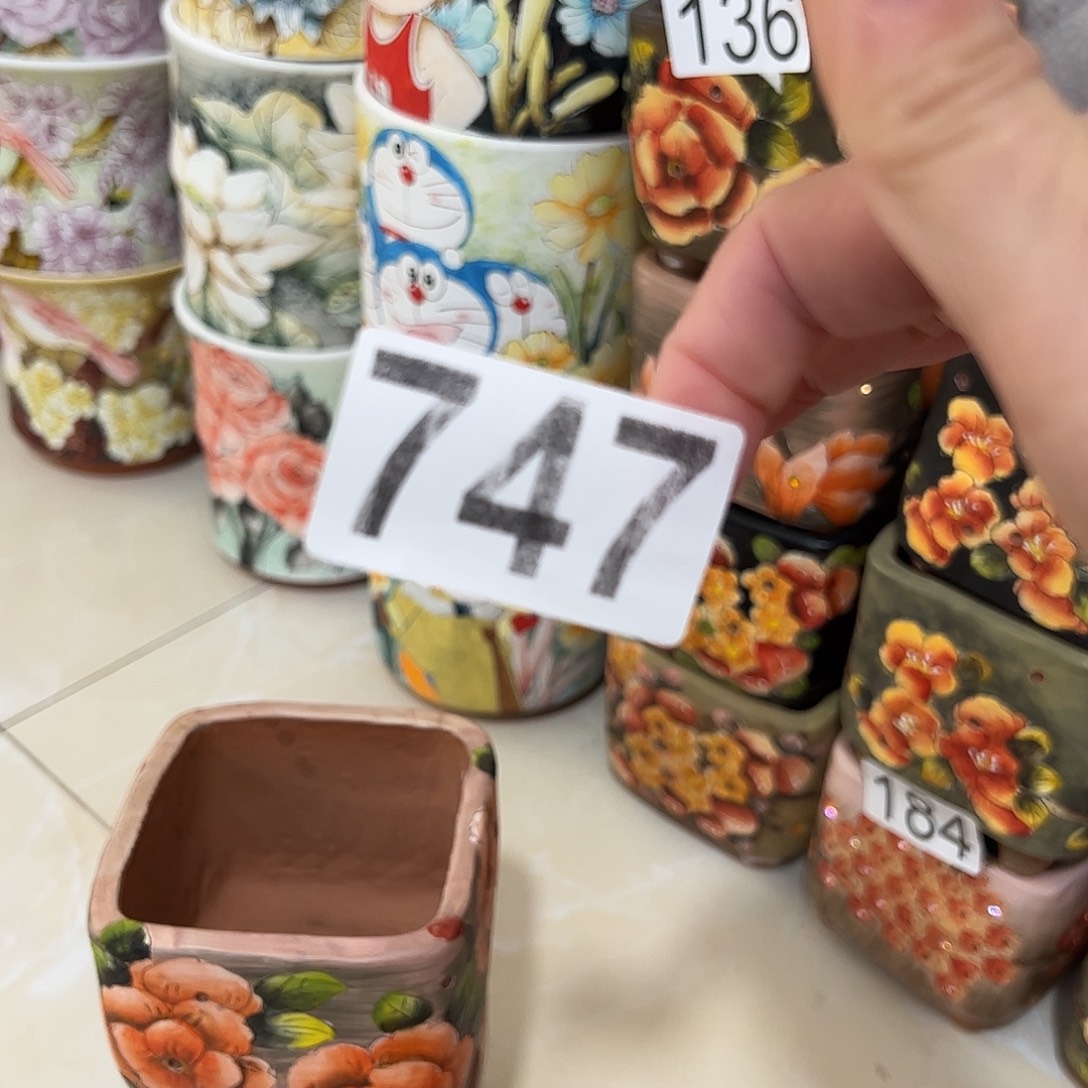 墨***璃景德镇炫彩手绘陶瓷花盆