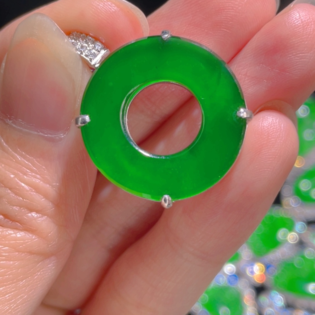 翡翠吊坠(不含链)银S925镶嵌