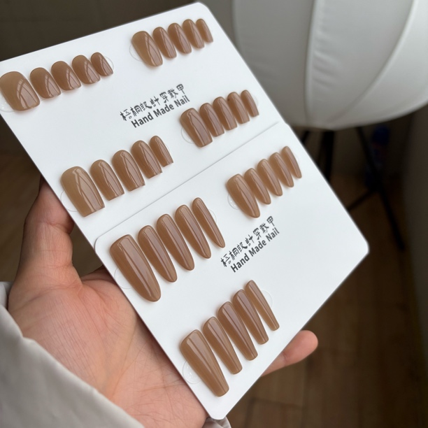 【茶棕色系列】氛围感裸茶色纯欲显白高级百搭手工穿戴甲