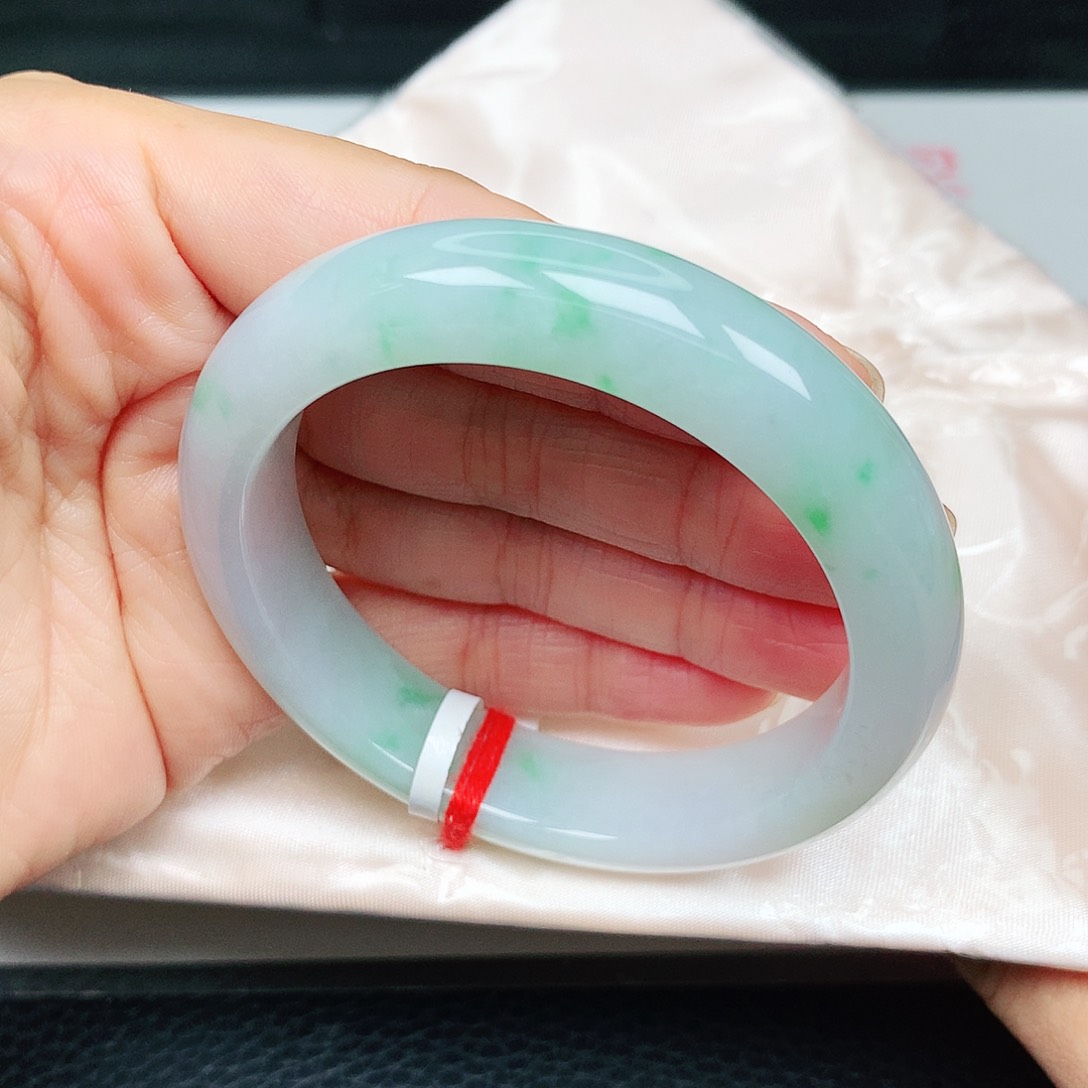 未镶嵌手镯翡翠阳绿花16