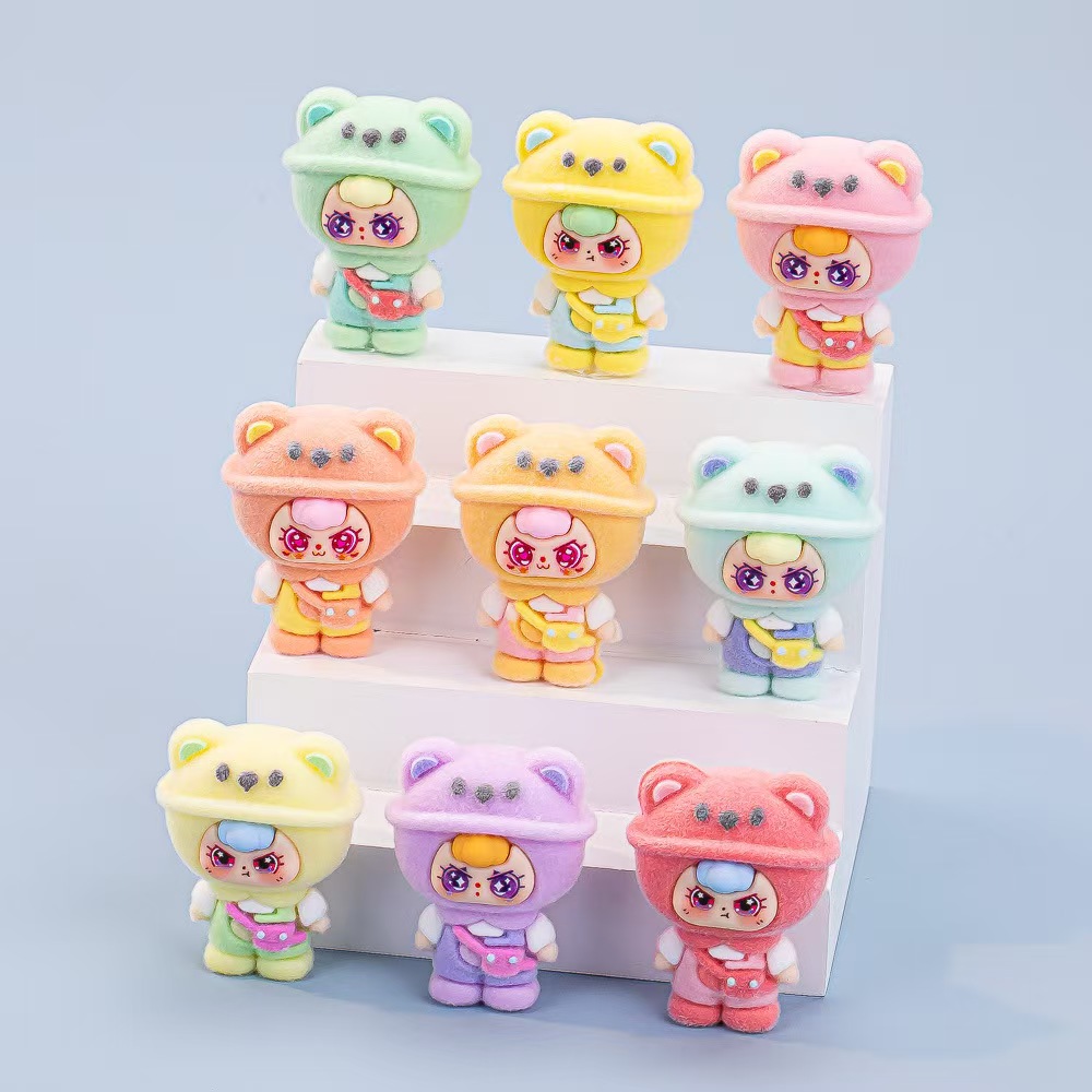 网红树脂植绒小熊创意摆件