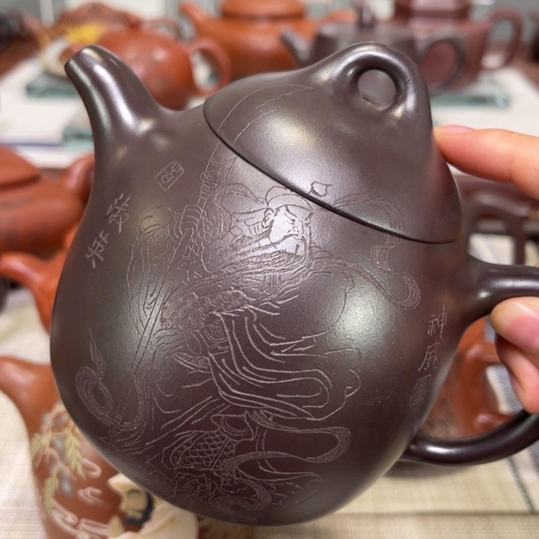 钻***居茶壶紫砂高货放漏