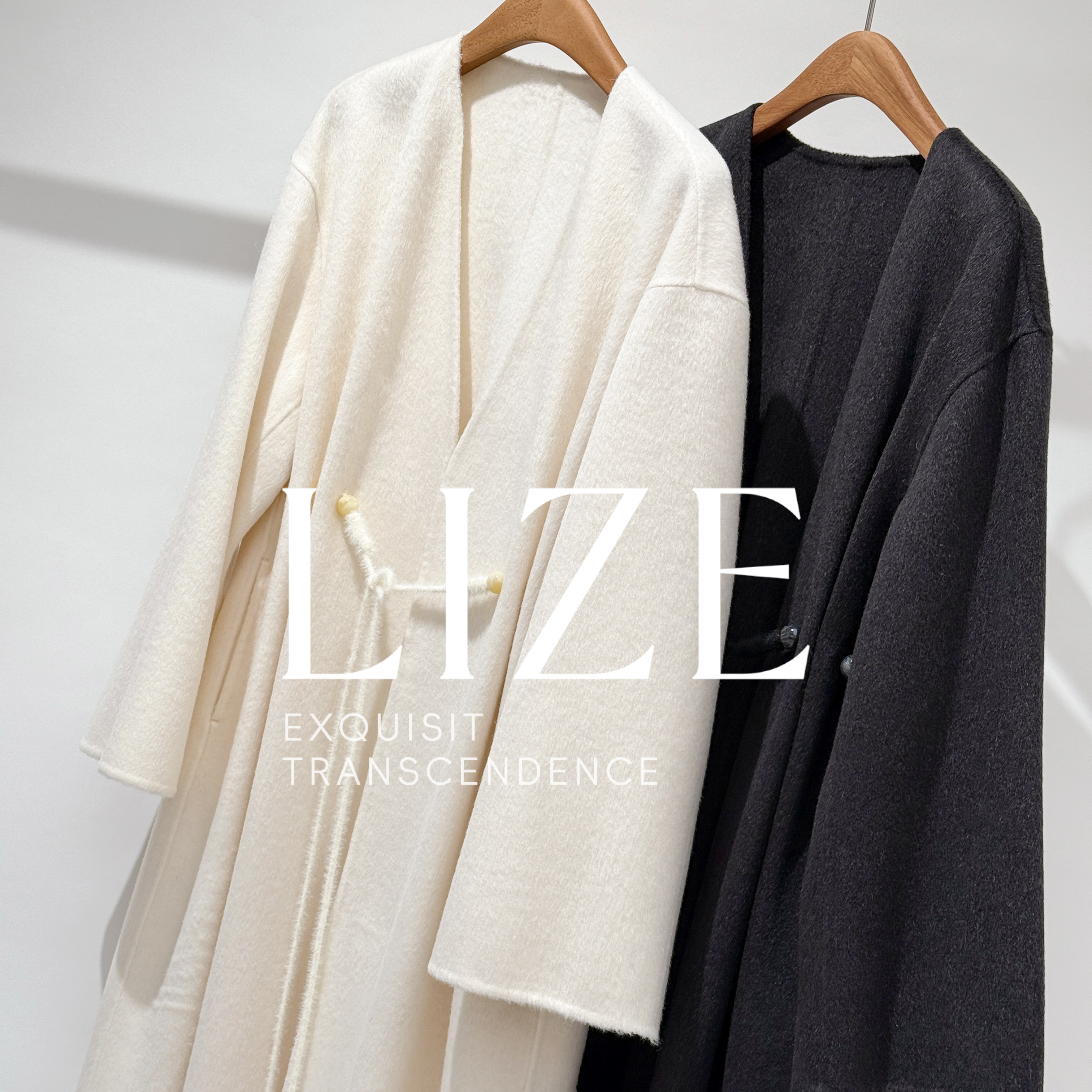 LIZE「L0476」100绵羊毛双面呢大衣中长款外套