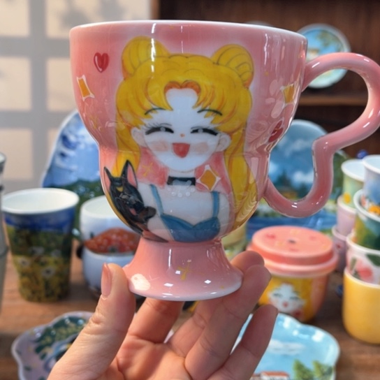 瓦当景德镇釉下手绘陶瓷 