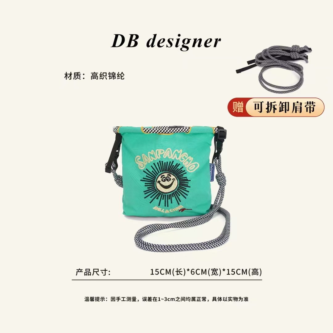 日潮原单ballchain迷你休闲百搭潮流刺绣时尚太阳花手提包斜挎包