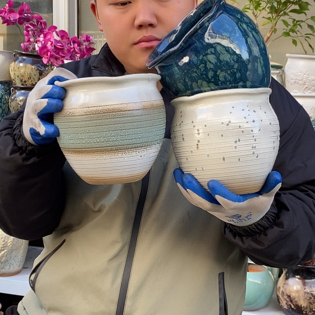 紫砂花盆口16高15福利三个