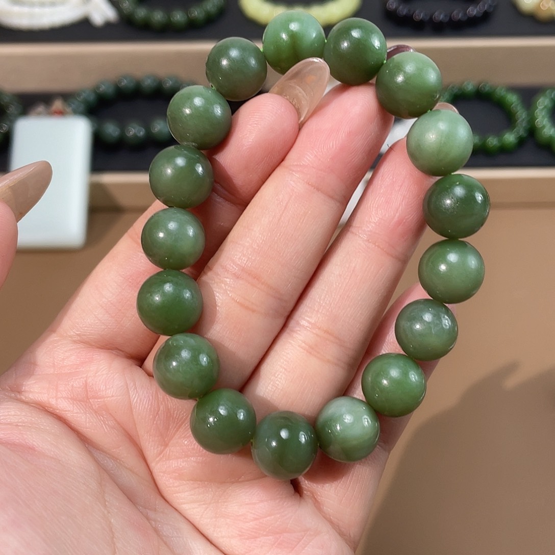 和田玉（碧玉）手链未镶嵌12