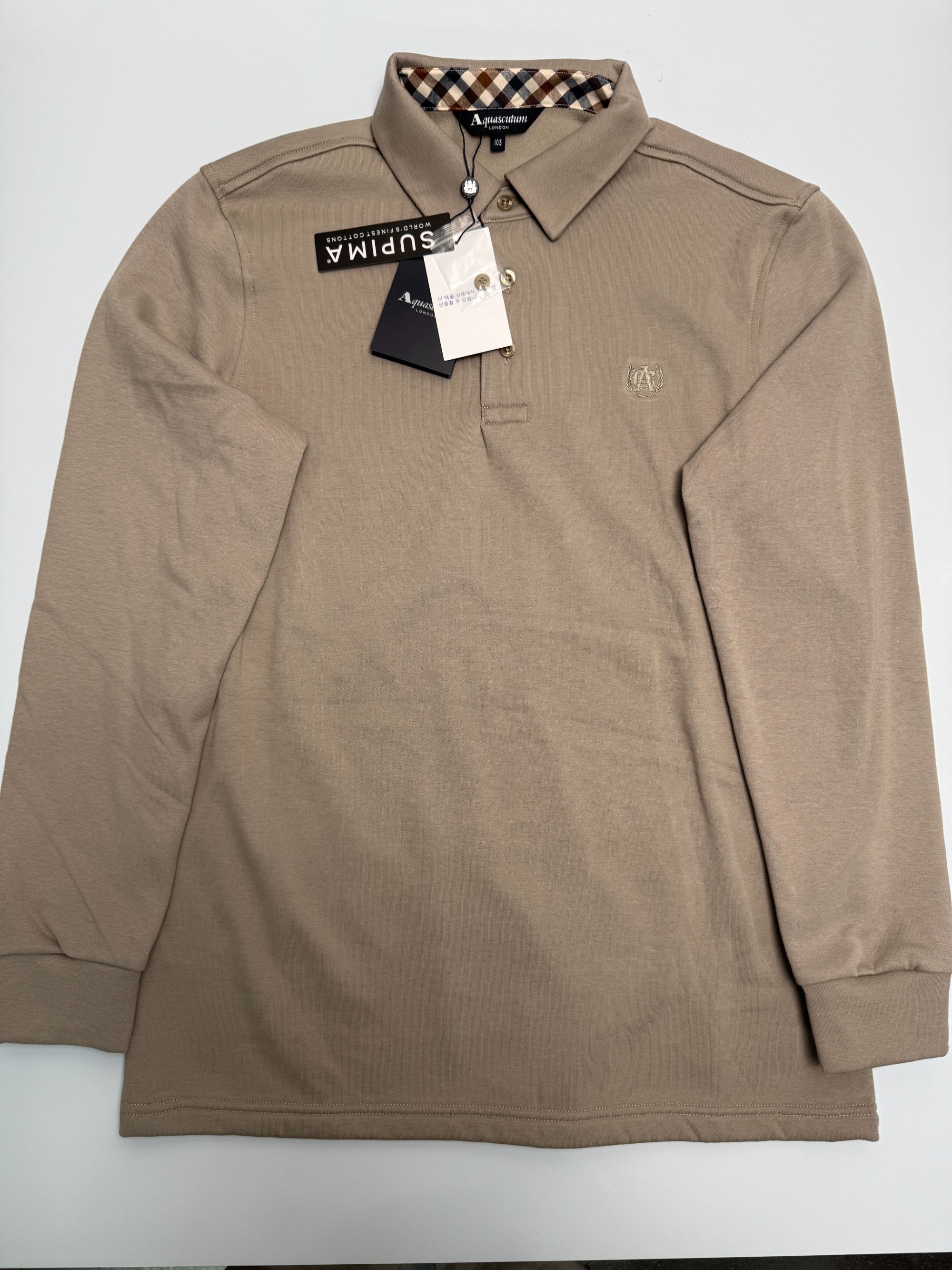 Aquascutum/雅格狮丹春秋薄绒polo衫