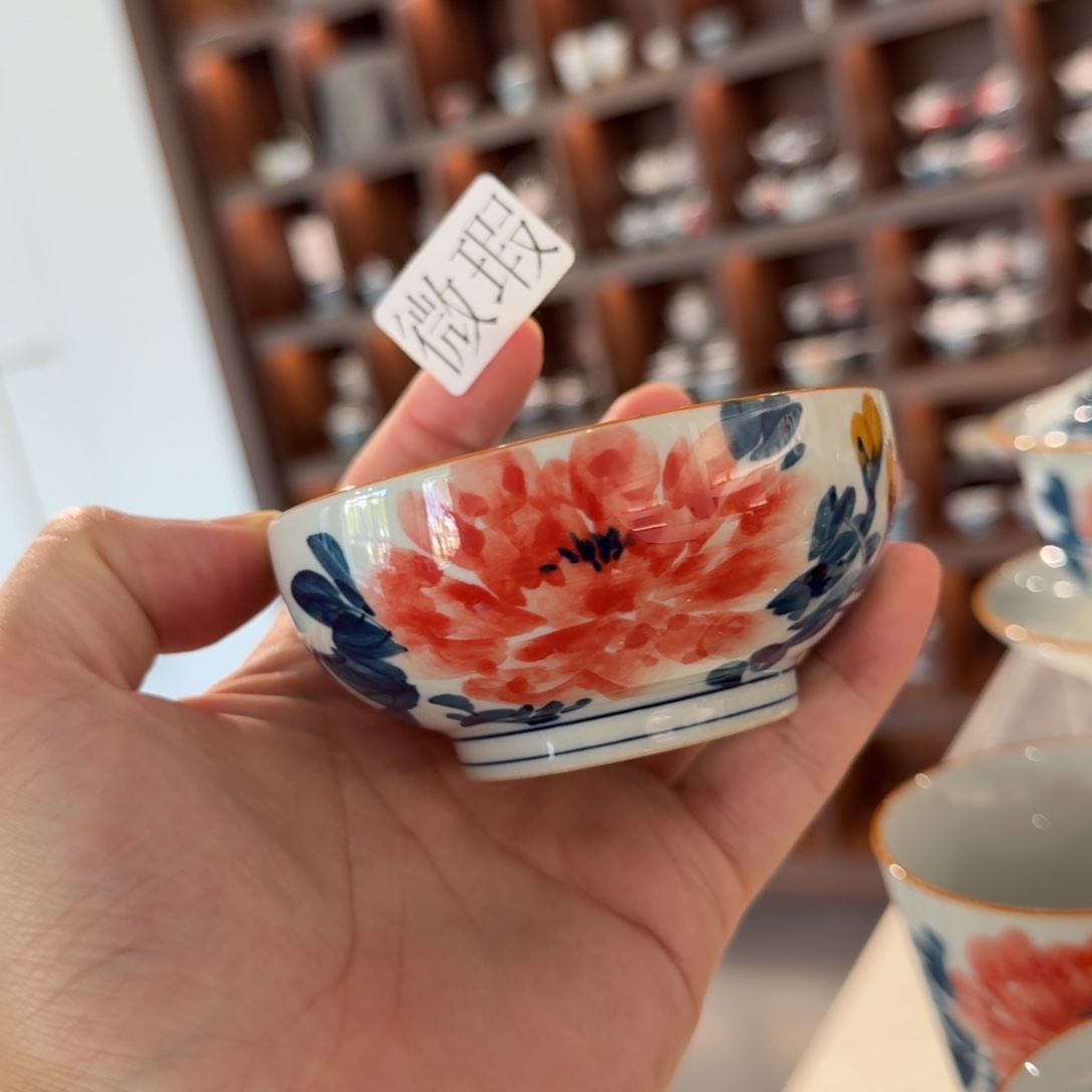 釉下手绘茶具微瑕