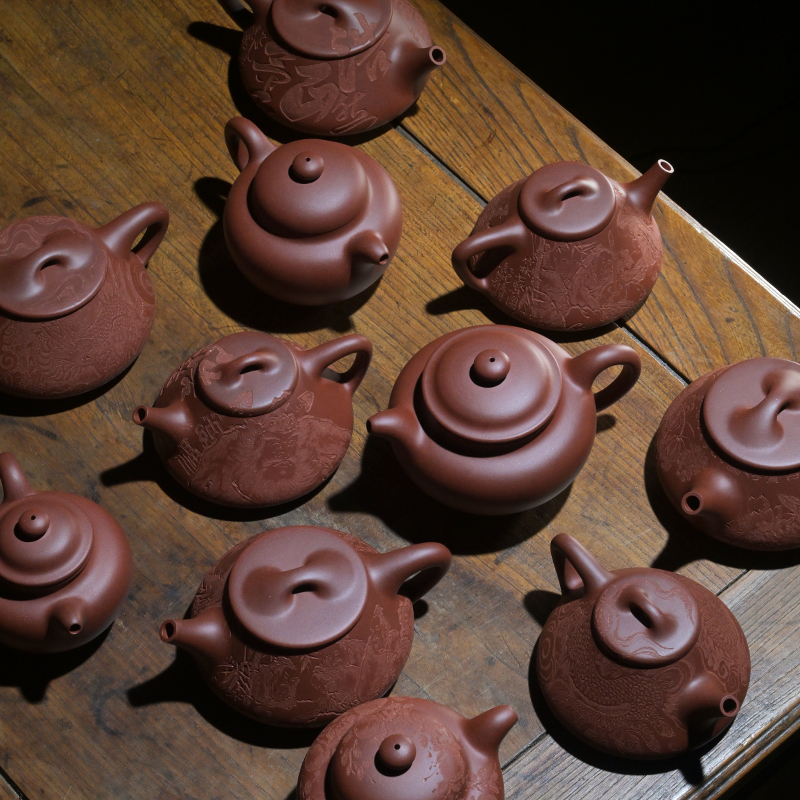 红皮龙宜兴紫砂壶 原矿红皮龙 精工半手制大容量实用器