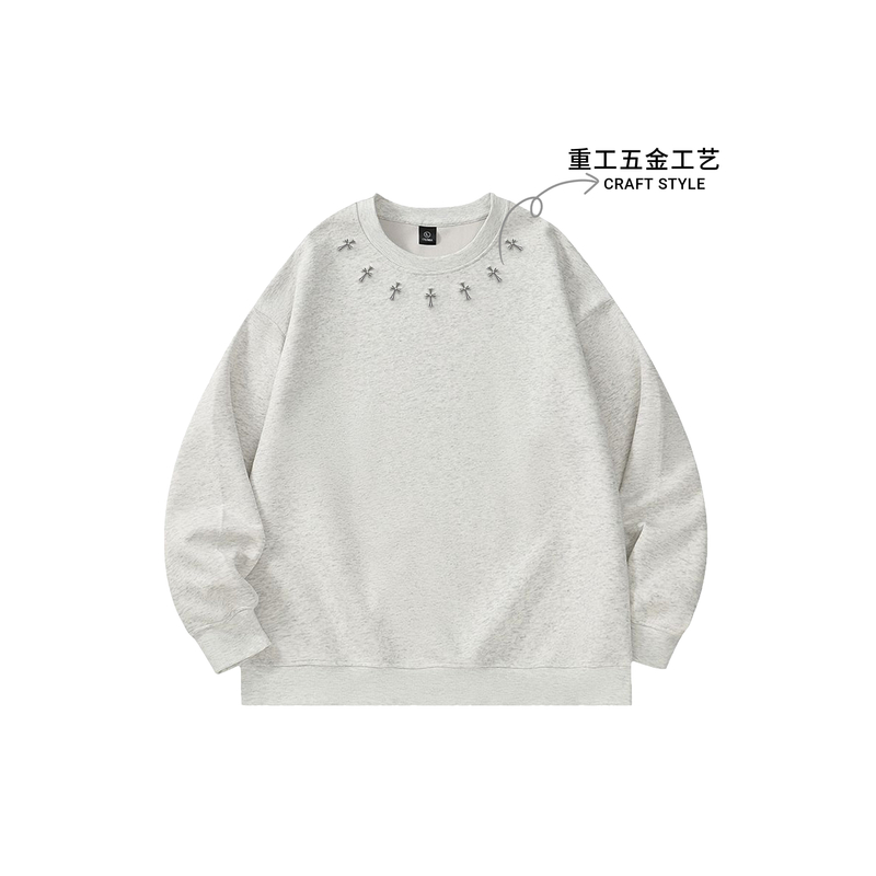 WY19-CP308 纯棉男女同款卫衣春秋季潮牌圆领卫衣