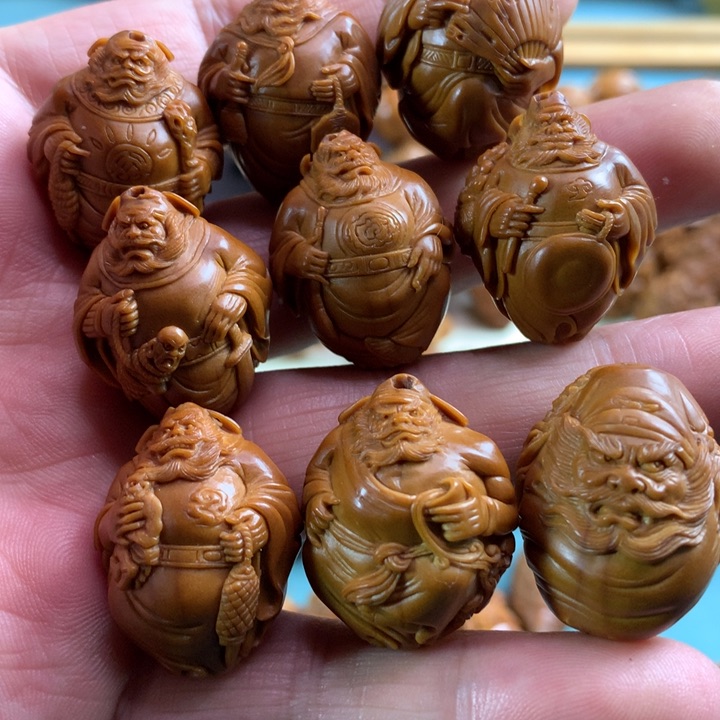 橄榄核手串/手链橄榄核雕，钟馗一条