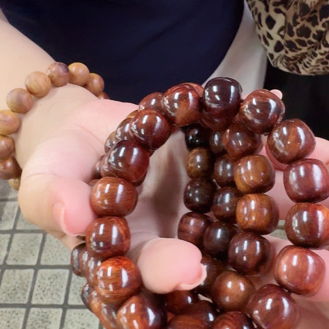 黄花梨/降香黄檀手串/手链海南黄花梨紫油1314紫油多样性发