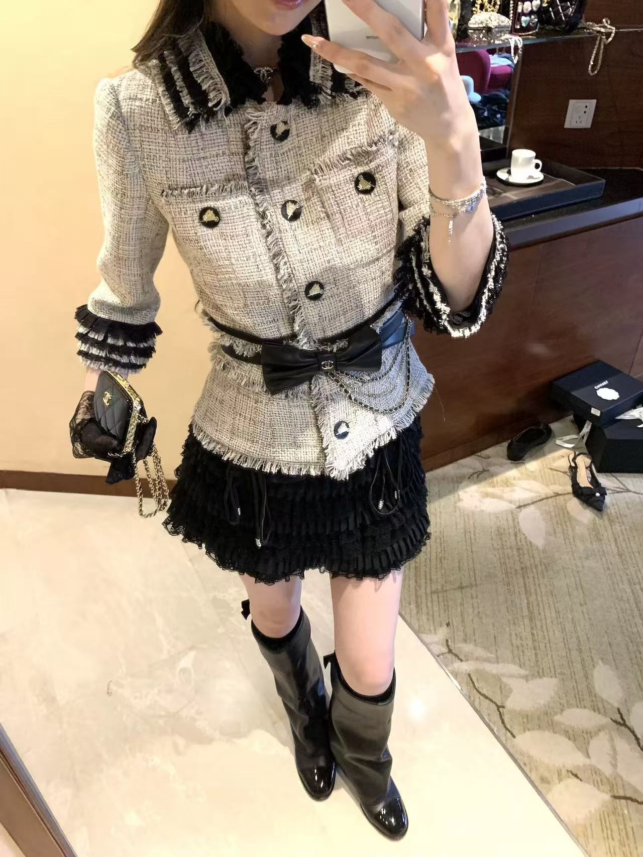 【孤品】纯欲辣妹高级网红千金名媛连衣裙套装上衣