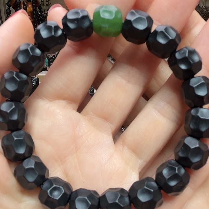 半***中和田玉（墨玉）未镶嵌颈饰卡12无相珠宝级