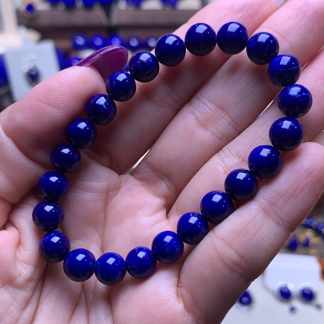 青金石未镶嵌8m手串漏