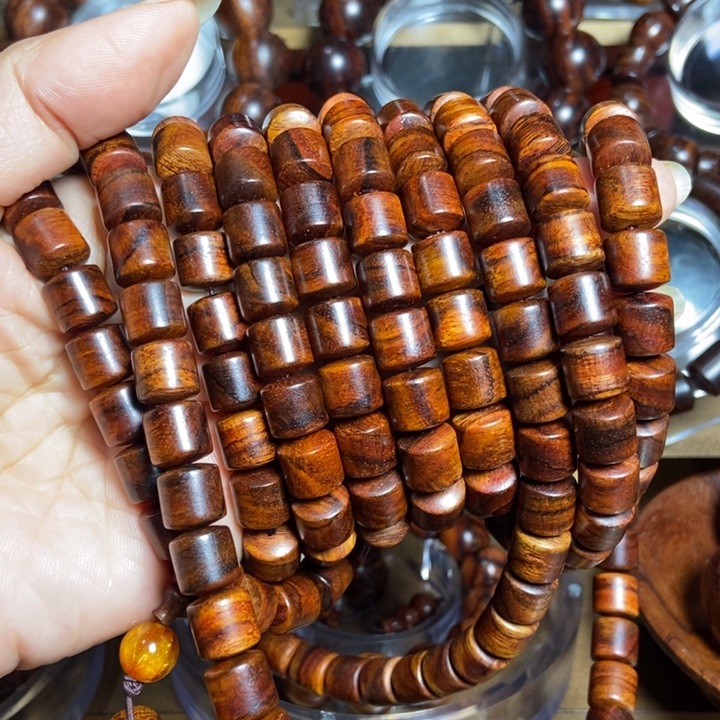 阿***记黄花梨/降香黄檀海南黄花梨桶珠尺寸1.0的两串108
