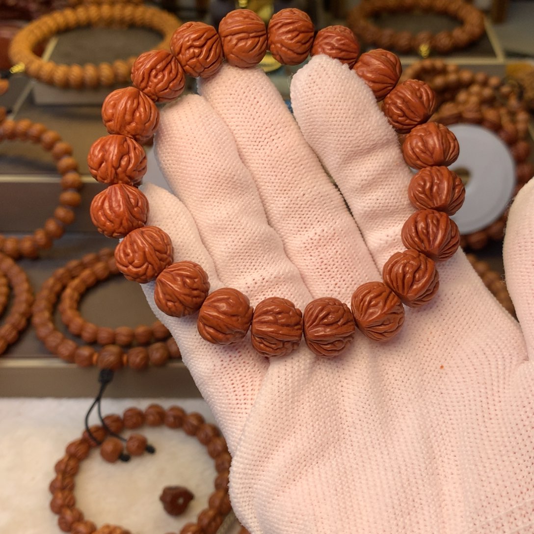 风***️手串桃核秦岭龙纹