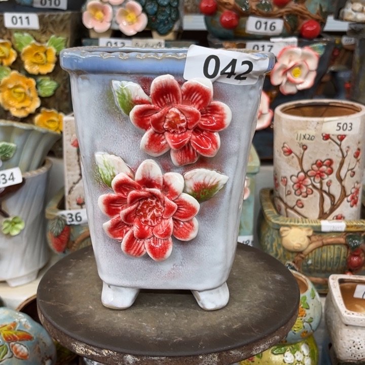 紫砂花盆粗陶材质多肉花盆