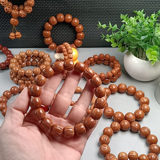 桃核手串铁籽红魔桶珠13