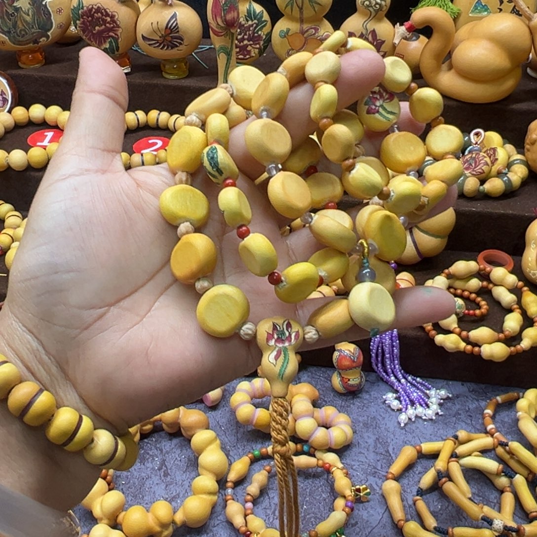 道***車草里金水滴扁4串手串加手持