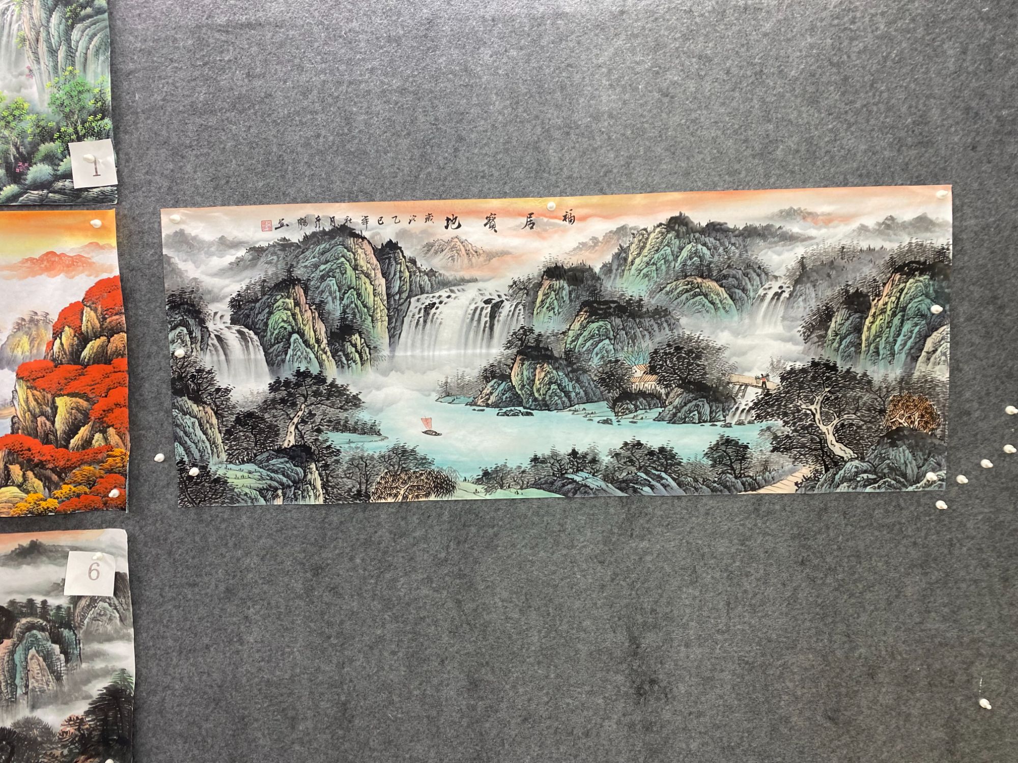福居宝地尺寸：180cm*70cm挂画客厅背景墙装饰画