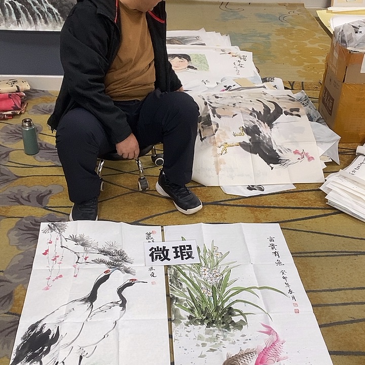 旋***旋国画放漏作品手绘画芯