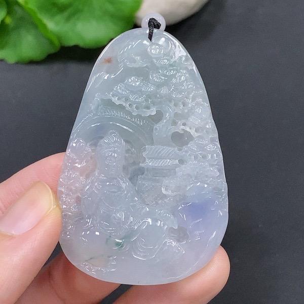 F15-天然A货翡翠-山水观音