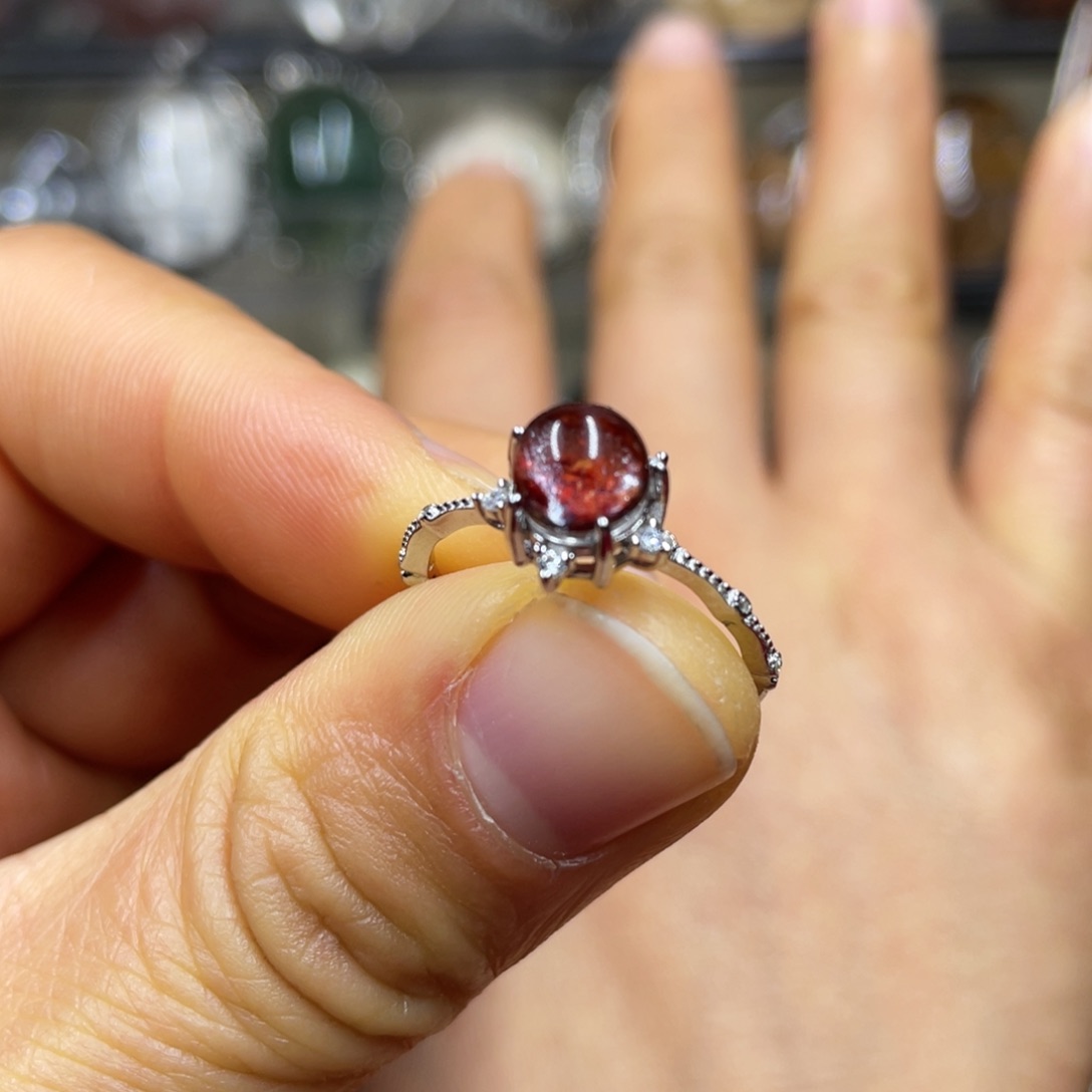 【闪购商品】水晶珠宝半成品银S925镶嵌戒指