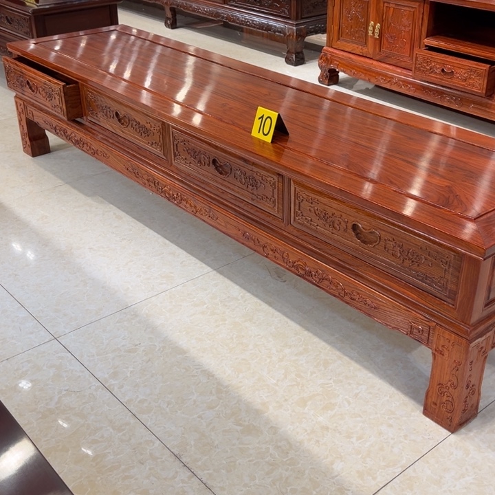 紫檀木类柜类家具?****?10号刺猬紫檀2米电视柜