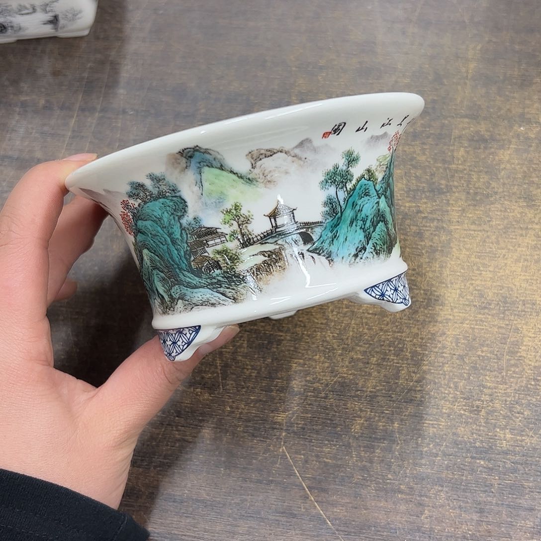 紫砂花盆886号微瑕13/6.5cn