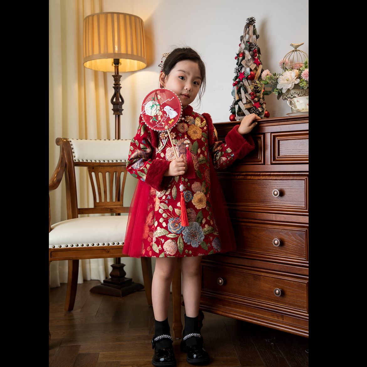 原创{霏红轻黛}童一密度2024秋冬新款新年拜年服A219加棉