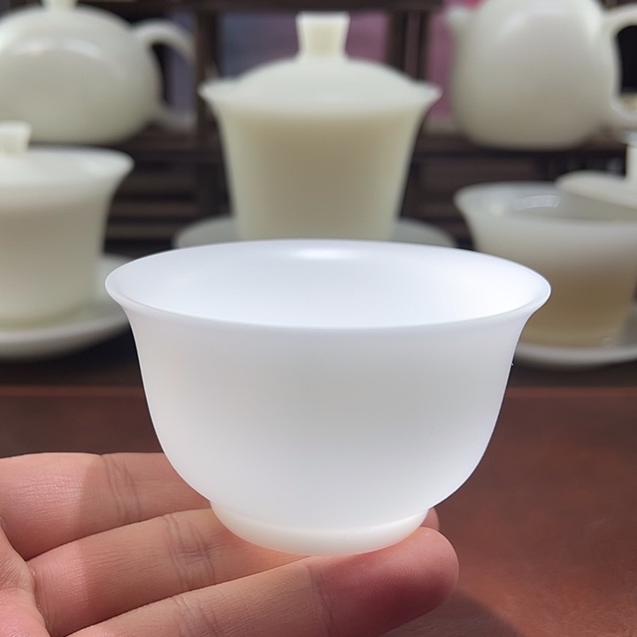 高冰素烧100ml压手主人杯