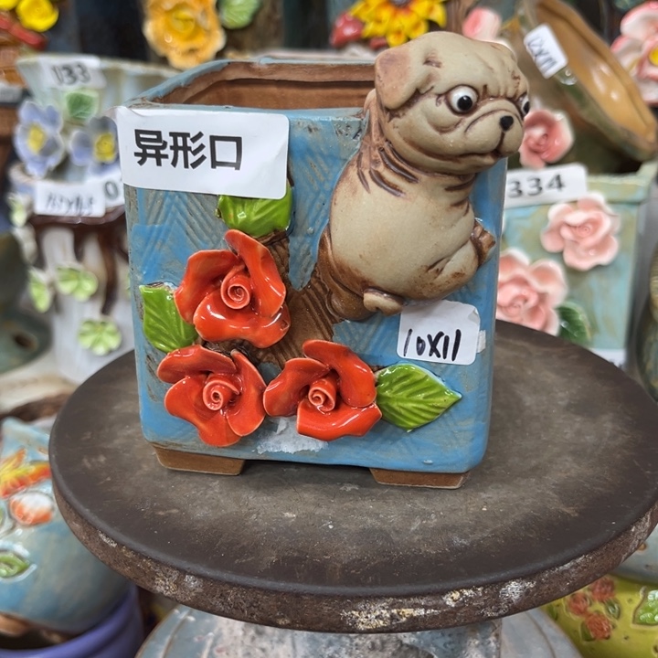 紫砂花盆粗陶材质多肉花盆