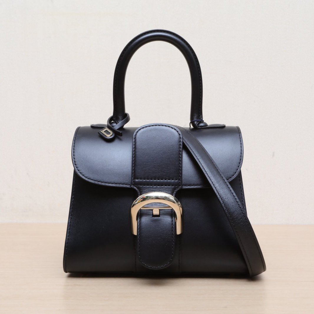 99新 Delvaux/德尔沃 【娇】Brillant 黑色 皮革C 浅金扣 787025