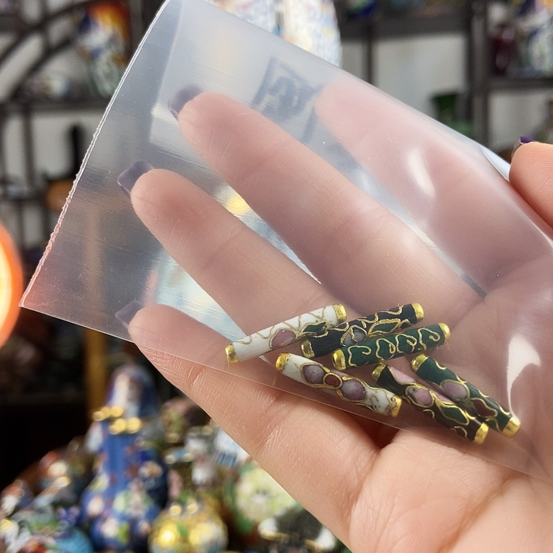 不***窝铜六个景泰蓝竹节吊坠