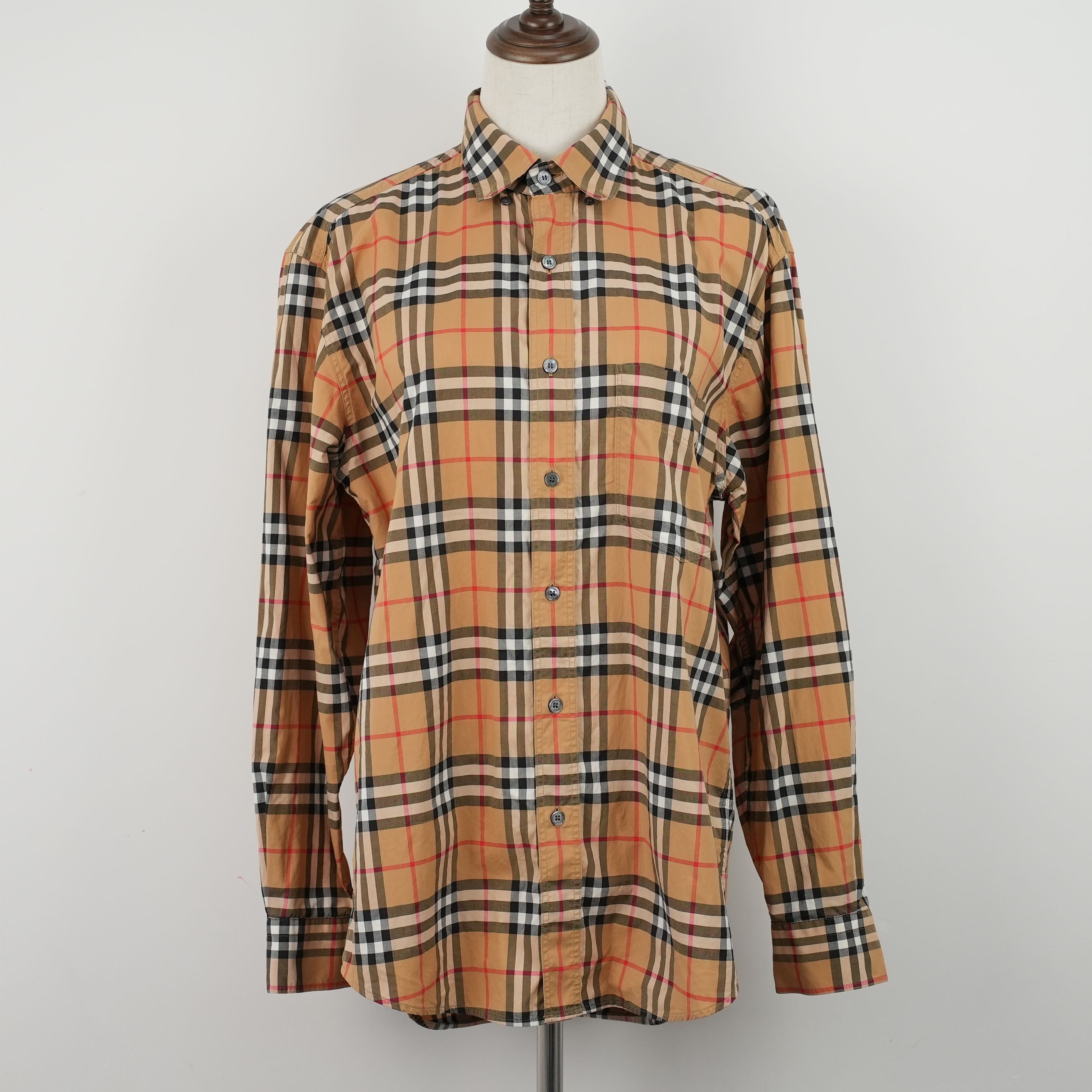 99新 BURBERRY/博柏利 棉/25110567格纹衬衫M码长袖百搭衬衣