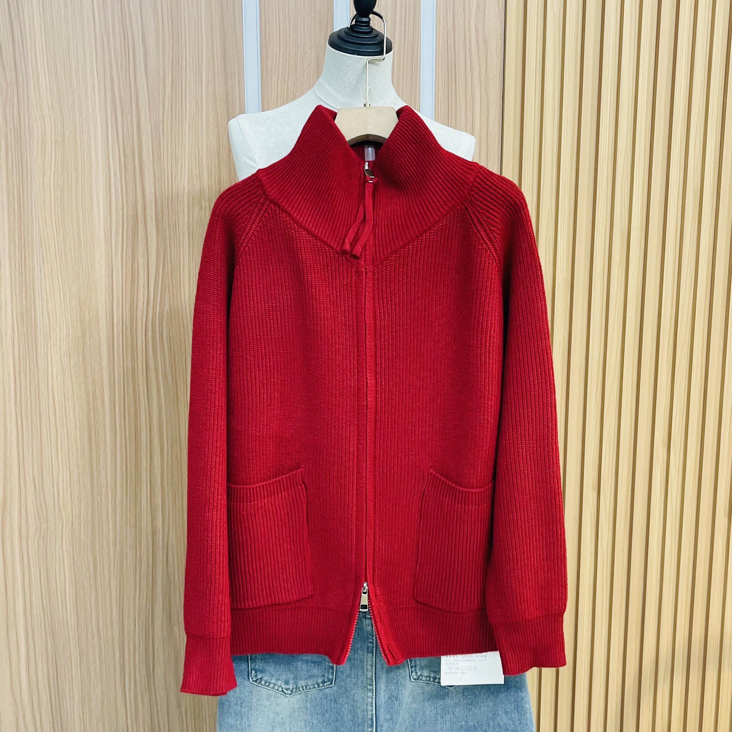 188{双色}双拉链口袋加厚开衫女2025秋冬韩版宽松显瘦外套上衣