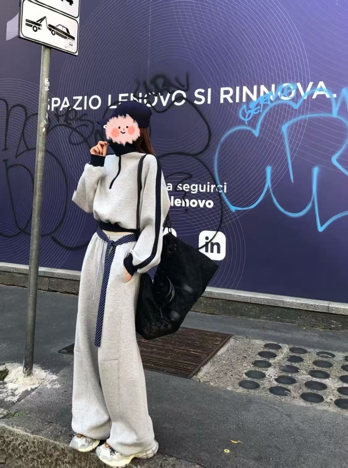 2025秋季新款美式炸街时尚套装女潮流卫衣弯刀百搭宽松垂感休闲裤