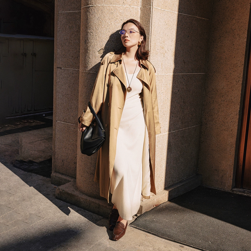 PLUSMALL 曼德拉风衣 休闲宽松廓形率性翻领时髦外套PLUS2408001