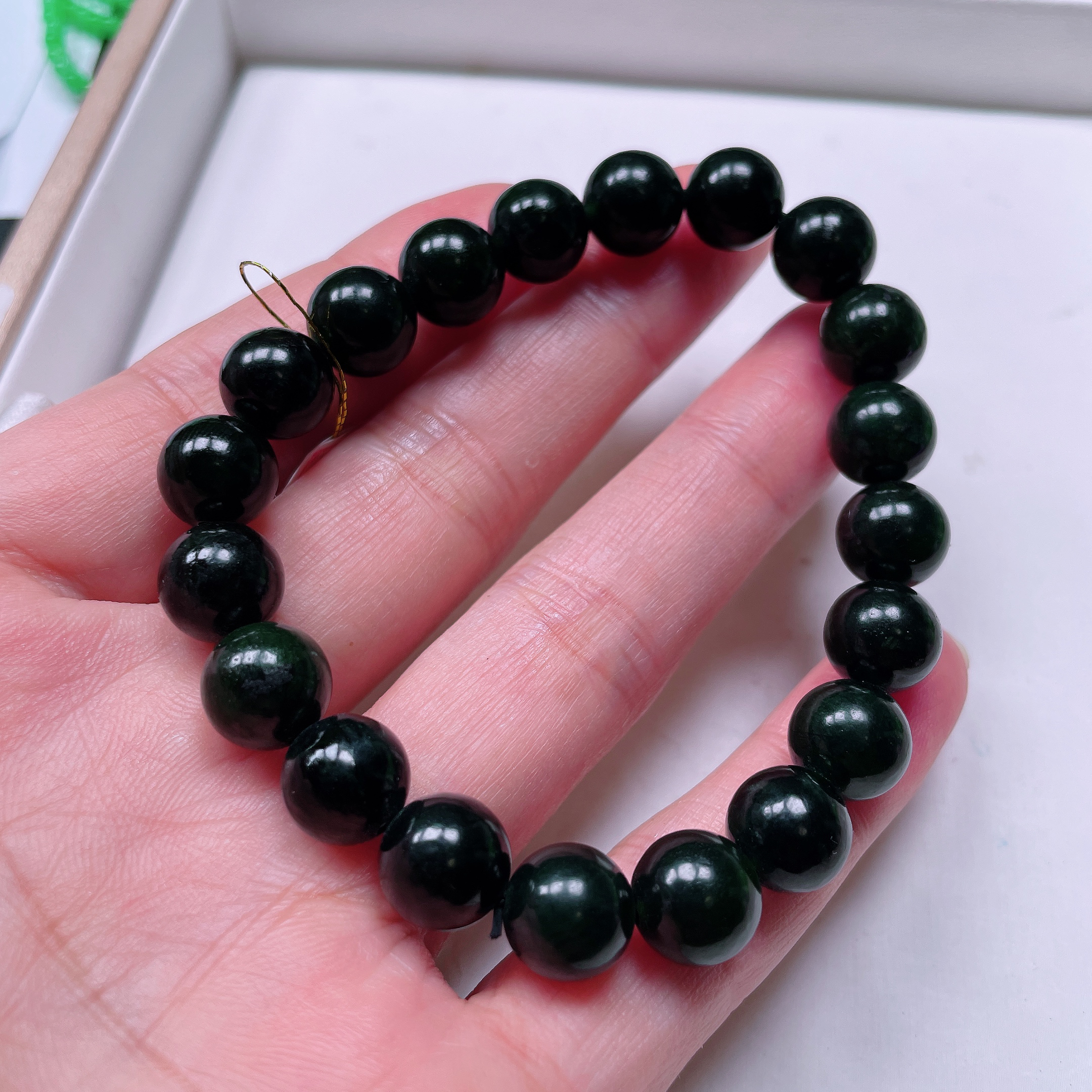 天然A货岫玉 卡10圆卡手串01