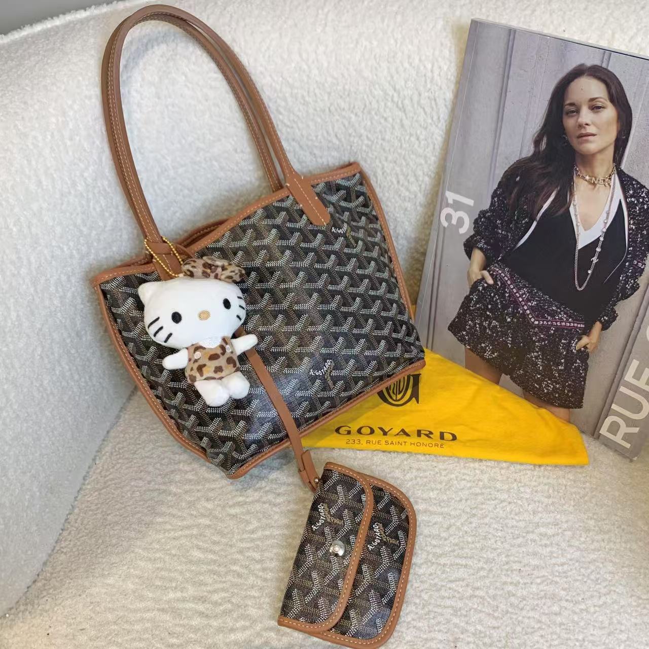 95新 Gaoy/戈雅 壹臻/棕老花mini tote包21年/61672313