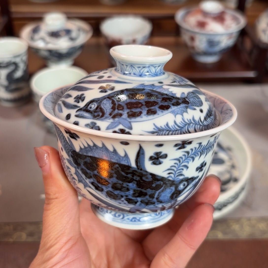 杯鱼藻盖碗博陵造物